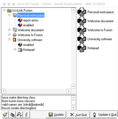 The restored UcsLink.Fusion configuration browser and local task demonstration